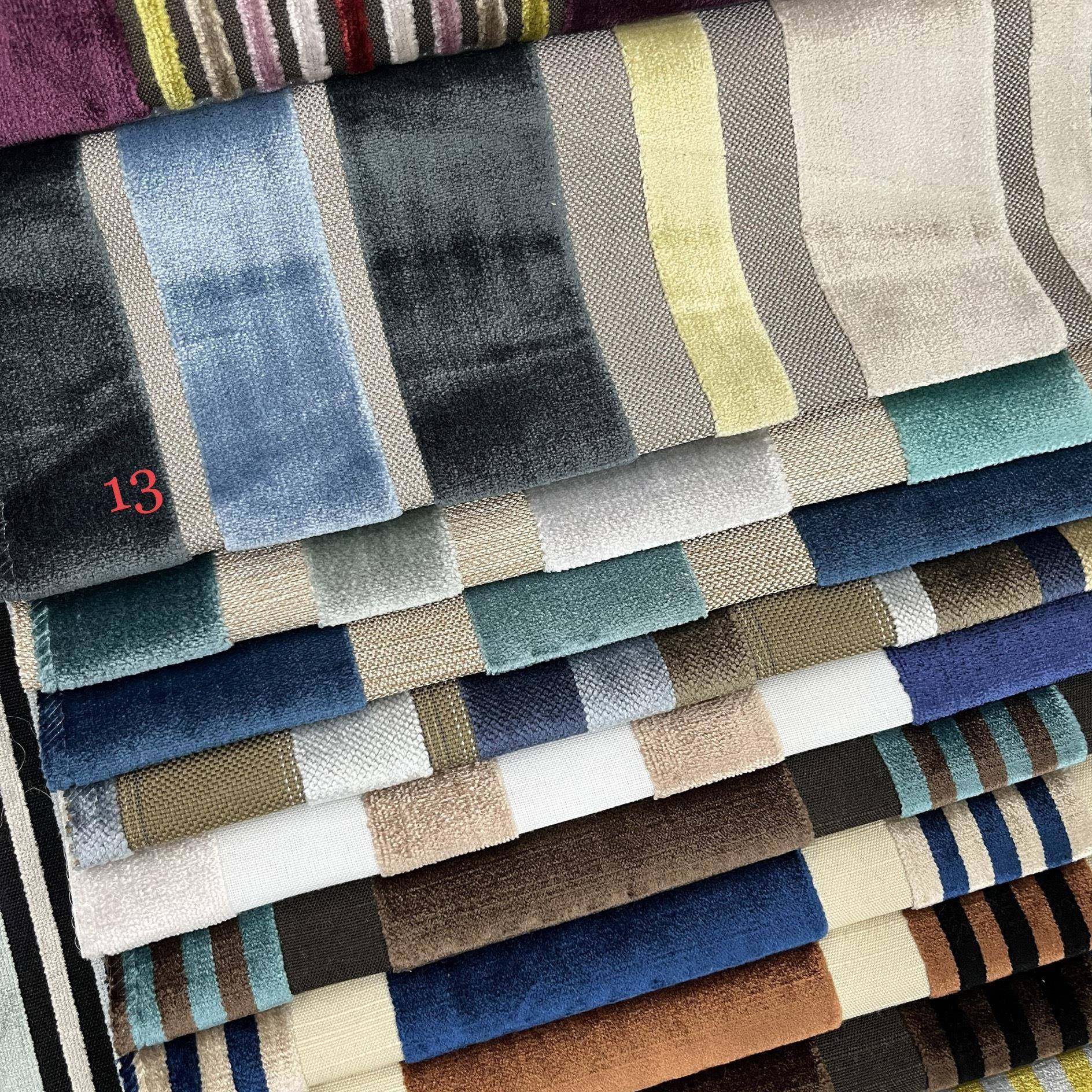 门幅140cm割绒双色深蓝色浅蓝色多色蓝绿宽条纹条子沙发布抱枕布