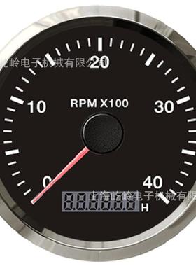 85mm指针转速表4000RPM小时计发动机转速表车船改装带蜂鸣报警