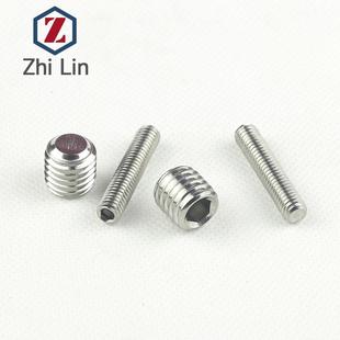 M8不锈钢紧定201内六角止付螺丝基米螺丝平端凹端DIN913/916