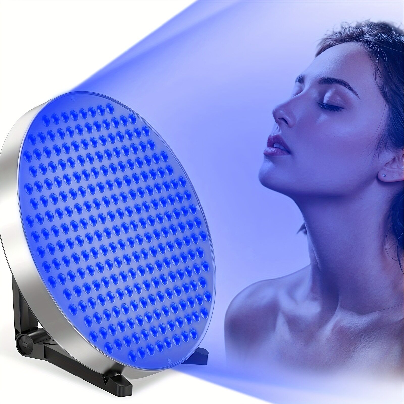 250灯古铜色晒肤日光浴晒黑灯LEDTanning50W圆形全蓝光支架美黑灯