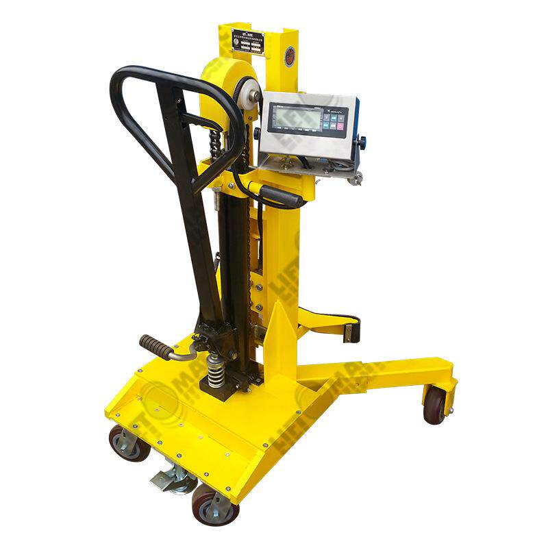 武汉汉利ERGO-CZ电子称重液压手推车油桶钢桶搬运夹酸堆高车
