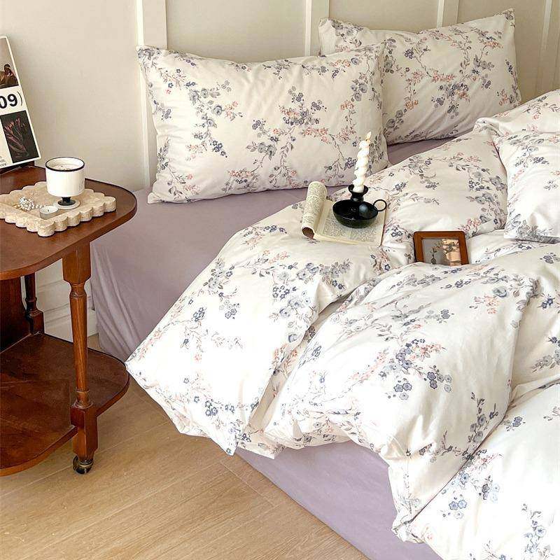 清新套田园式花卉美纯棉四件全棉床用品床上单床笠CXD床包组