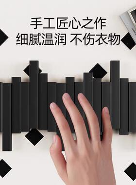 实木钢琴键关ZVX挂衣免架墙上入壁挂衣钩卧室玄户门后置物打孔衣