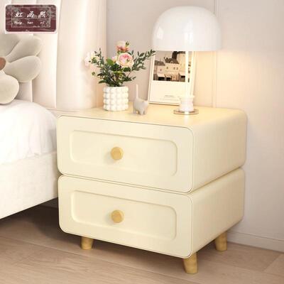 床头风柜床边储柜卧室收物边柜纳柜NTK奶油铁艺多巴胺金属家用抽