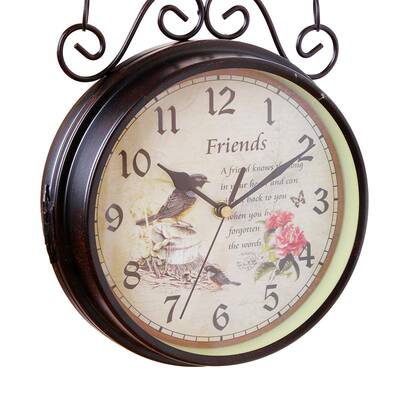 欧式田园IMF复古铁艺装饰时钟铁艺厂家家居钟挂饰金属静音品表