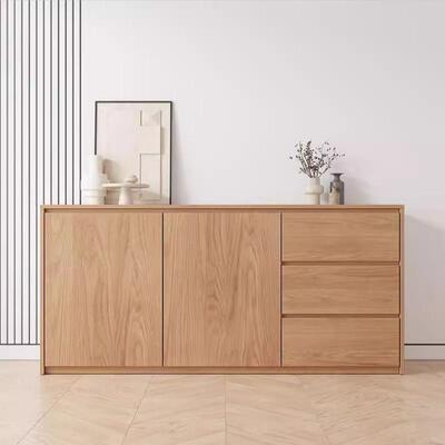 全碗橡木实木餐边柜墙一体靠茶吧机FSG储物客厅柜酒柜厨房柜餐边