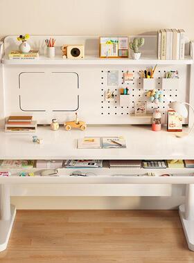 套儿童QGR学习桌木实升降桌课桌椅学家用写字生桌手动升降书桌桌