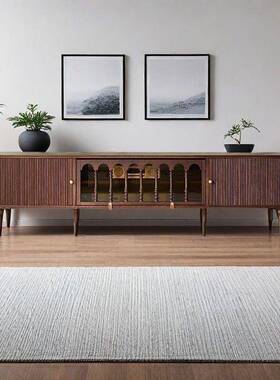 法式CLL复古实电视柜茶几黑色美古式小户型收客厅储物柜木风纳家