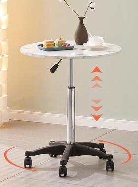 降桌创意小代MVO圆升桌现可移动客厅茶几餐桌学习公桌可升降办洽