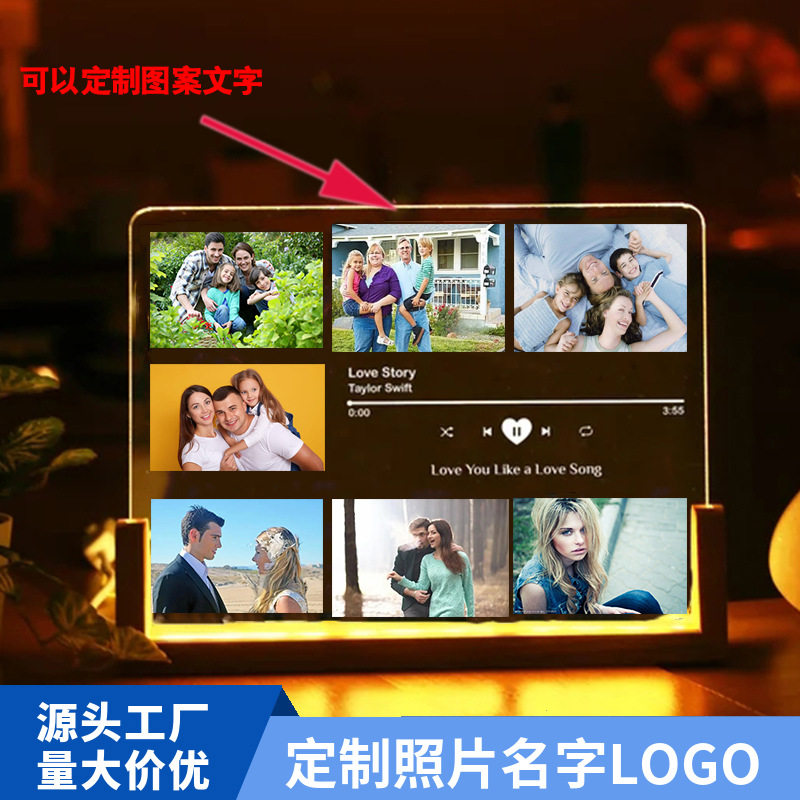 3D照片相框小夜灯周年礼物