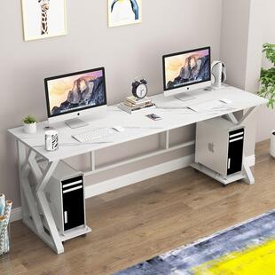 简式约人电脑桌家用学习书桌电脑台桌情桌侣卧室办公双桌电CPQ竞