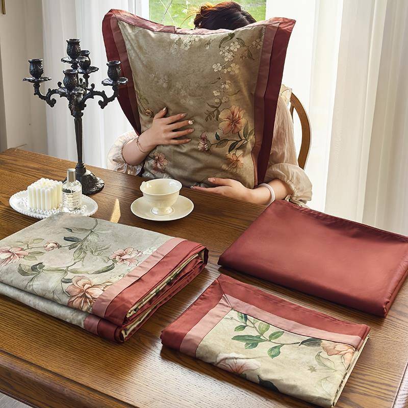 数码印花被套1婚感床品0红色婚庆VVH0支长绒新棉床上四件套