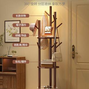 实旋家转衣帽木架落子地衣架卧室用置物XIJ架立式衣服架客厅挂衣