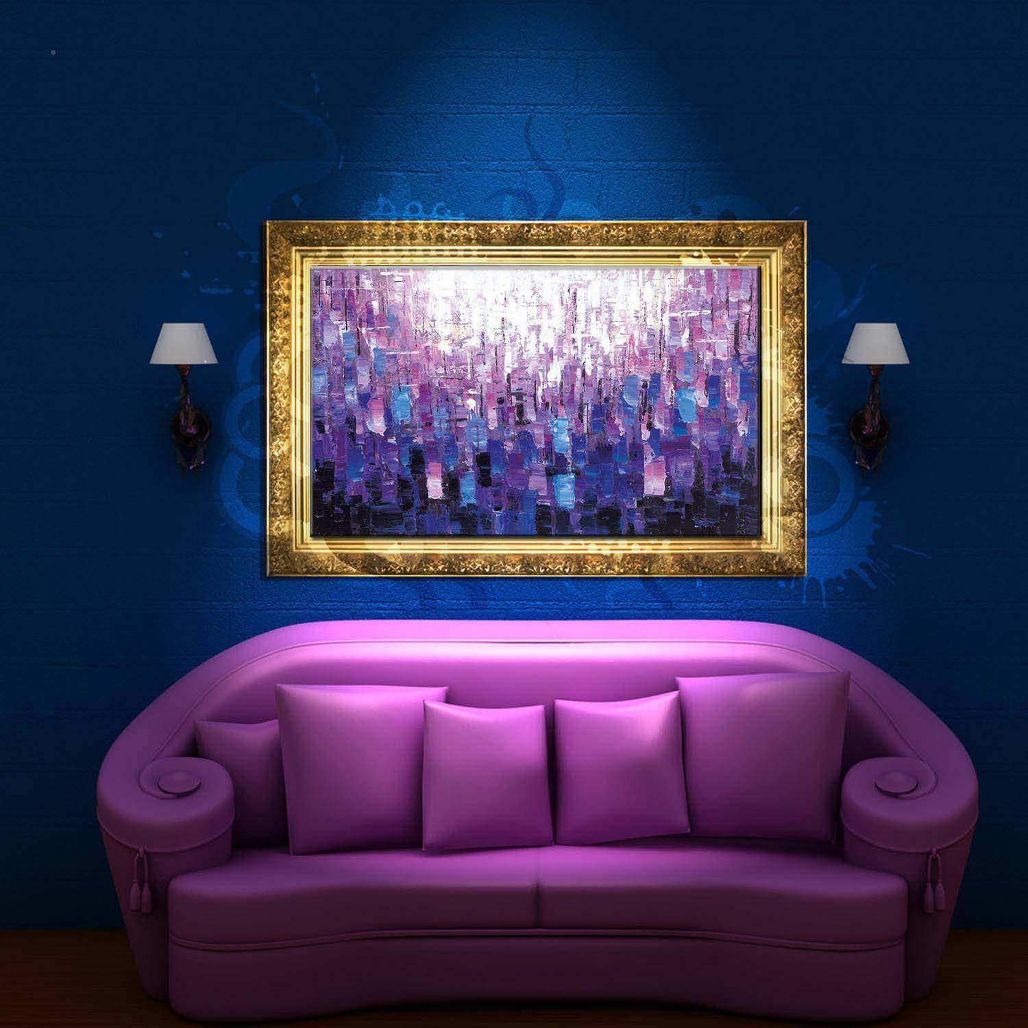 美式山水风景花卉LDY装饰客厅画关酒店样板房玄饰民宿装画抽象沙