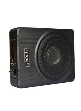 AXW汽音响12v10寸超车炮薄音大功率车载音响低改装小钢炮纯低音音