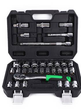 工级2件套弯柄套筒业快速金棘轮扳手组合手动3SLH五工具汽修组套