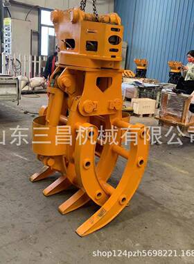 三昌机械3+4旋转抱夹抓木器牧场搬运抓草器挖机斗改精钢爪子