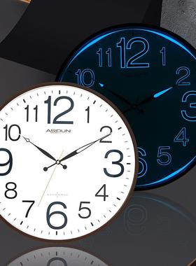 20寸创意蓝色夜光挂钟现代时尚客厅钟表简约大气个性石英时钟静音