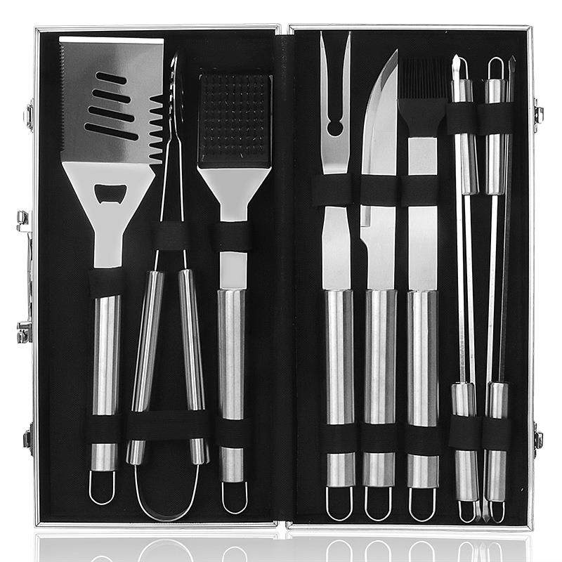 不锈钢家用户外烧烤工具10件套BBQ铝箱烧烤铲叉夹签组合套装,畜牧/养殖物资,畜牧/养殖器械,淘宝优惠券,粉丝福利购,淘宝优惠卷