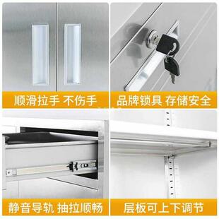 6E3X工具柜子车间用304不锈钢矮柜文件柜资料抽屉柜阳台整理收纳