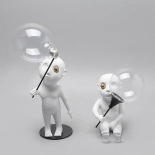 外星人举泡泡创意雕塑摆件客厅桌面吧台电视柜酒柜工艺品软装饰品