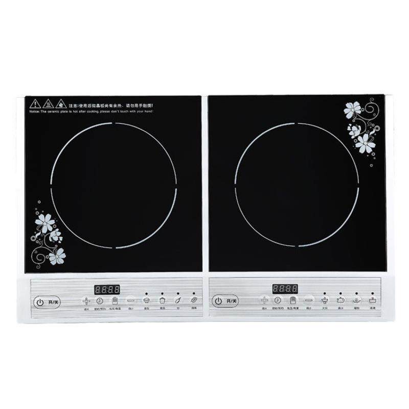 双头商用嵌入式电磁炉多功能蒸煮加热定时预约电磁灶横款台式双灶