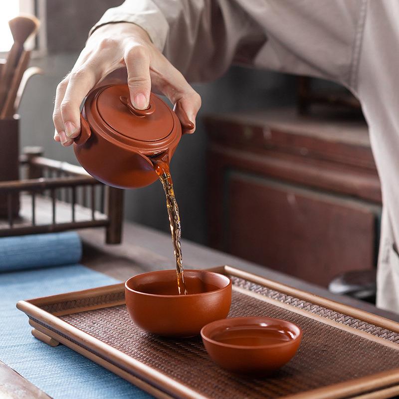 创意快客杯便携包便捷泡茶器紫砂功夫户外游旅行茶具套装一壶四杯