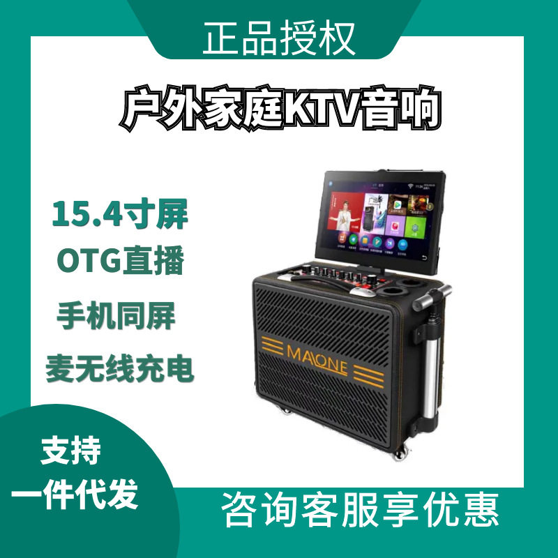 曼龙户外视频点歌一体机带显示屏家用唱歌直播便携移动广场舞音箱