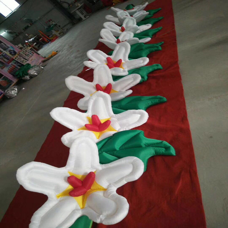 婚礼发光出场道具自动绽放开花路引花朵气模充气LED灯光花串