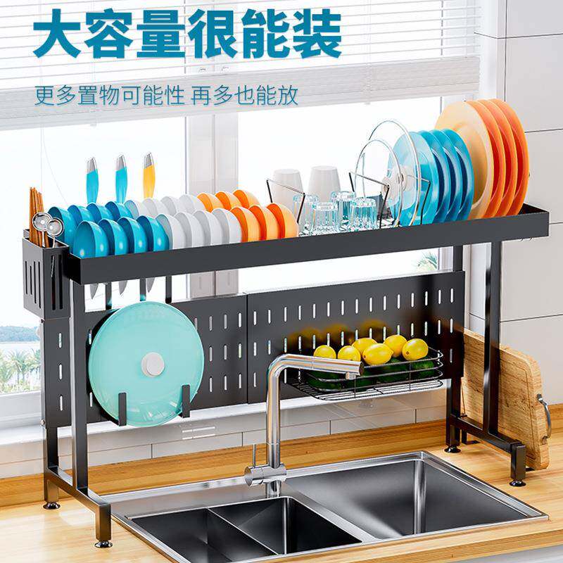 不锈钢厨房置物架伸缩水槽水池放碗架沥水碗架碟架厨具用品收纳架