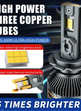 led汽车大灯LedHeadlights三铜管260WCarHeadlight汽车led大灯