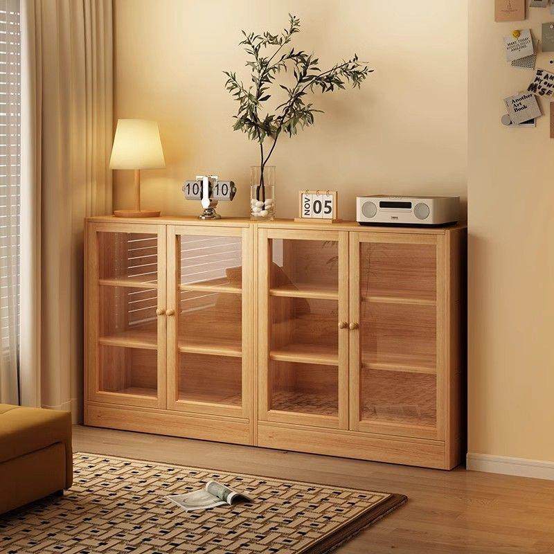 实木书柜储物柜一体靠墙带门防尘置物柜家用卧室床边柜格子柜矮柜,纺织面料/辅料/配套,纺织机械配件,淘宝优惠券,粉丝福利购,淘宝优惠卷