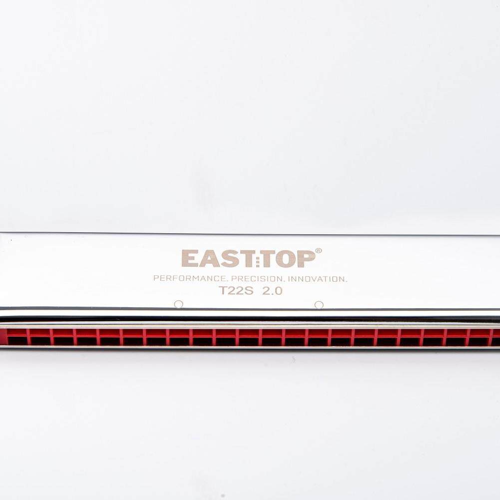 EASTTOP东方鼎22孔演奏专业复音口琴T22S2.0精美皮盒装专业演奏