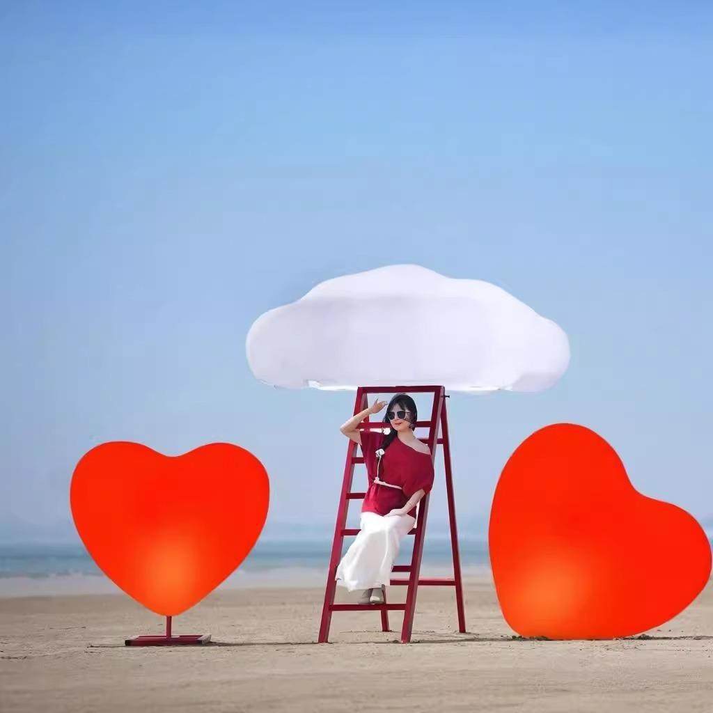 发光爱心灯户外大云朵灯装饰氛围灯网红拍照打卡云梯造景大摆件,纺织面料/辅料/配套,纺织机械配件,淘宝优惠券,粉丝福利购,淘宝优惠卷