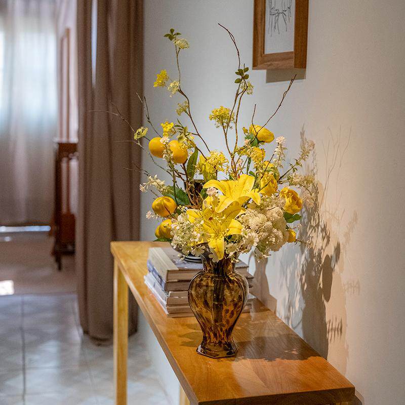 百合仿真花假花摆设高级感逼花艺真客厅餐桌玄关花束摆件