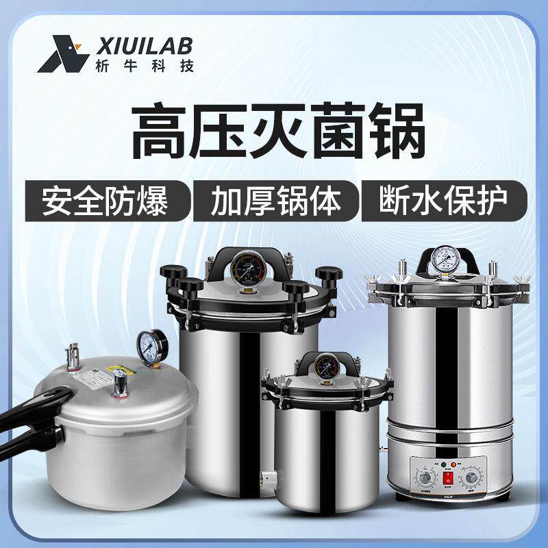 高压蒸汽灭菌锅实验室不锈钢手提式消毒锅小型数显全自动