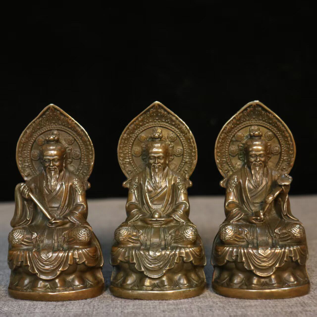 仿古三清道祖摆件道德元始灵宝天尊神像家居装饰工艺品批发