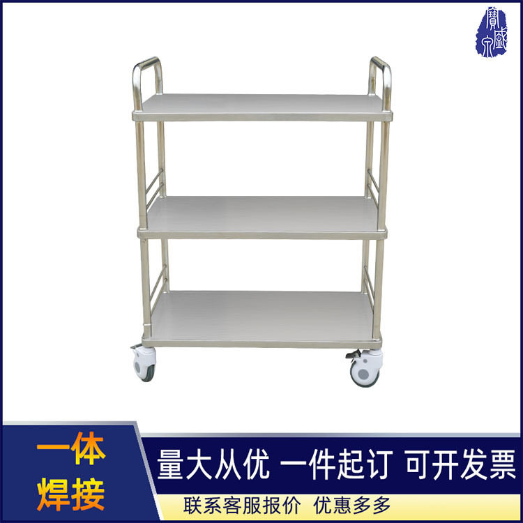 现货304不锈钢三层推车物流手推车静音无磁三层手推车默认项美式