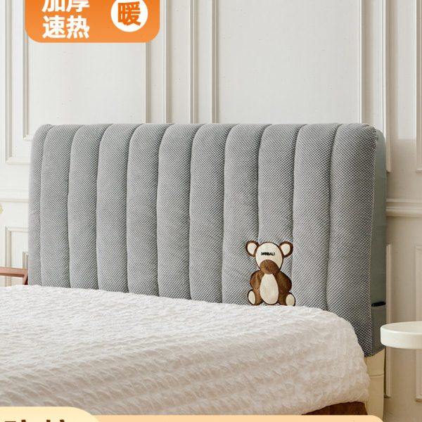 新款泡泡绒床头套罩网红软包靠垫高级感靠背加厚夹棉全包遮丑神器,居家布艺,床头罩,淘宝优惠券,粉丝福利购,淘宝优惠卷