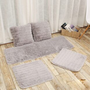 汽车坐垫毛绒座垫套通用防滑五座三件套单片长条后座带卡扣可水洗