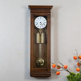 忆久时机械挂钟表客厅家用德国赫姆勒时钟实木长款壁挂钟音乐报时