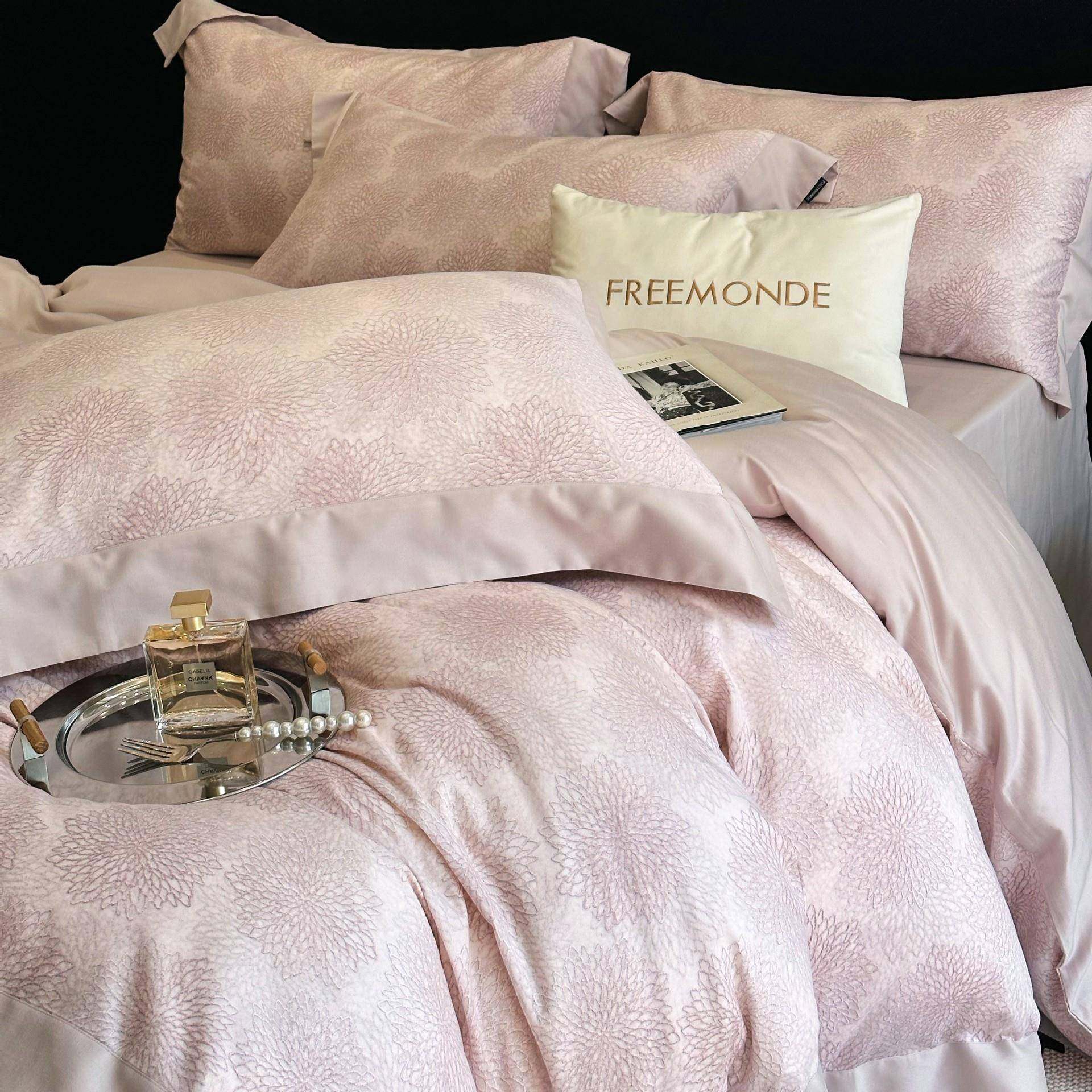 秋冬加厚80S全棉磨毛四件套唯美花卉印花被套保暖床上用品1.8