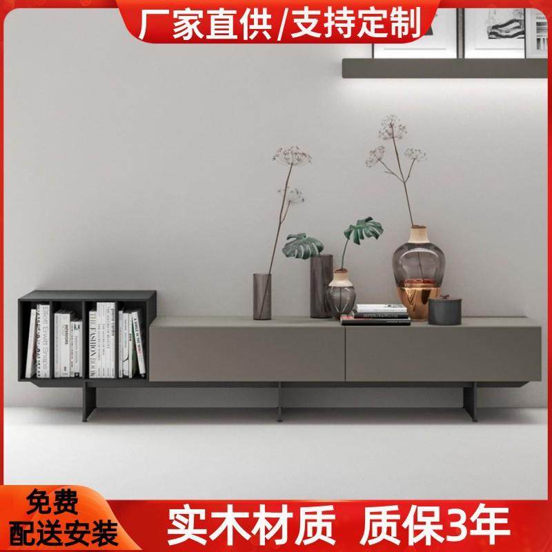 北欧烤漆实木电视柜现代简约客厅视听柜多功能艺术落地地柜整装