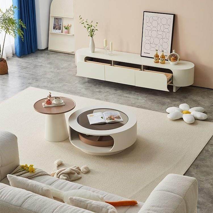 茶几电视柜奶油风家用小户型加旋转落地式客厅茶几加电视柜组合风,纺织面料/辅料/配套,纺织机械配件,淘宝优惠券,粉丝福利购,淘宝优惠卷