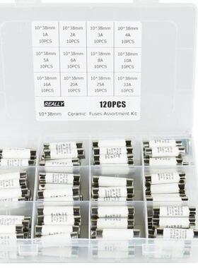 120pcs陶瓷保险丝10x381A2A3A4A5A6A8A10A16A20A25A32保险丝套装