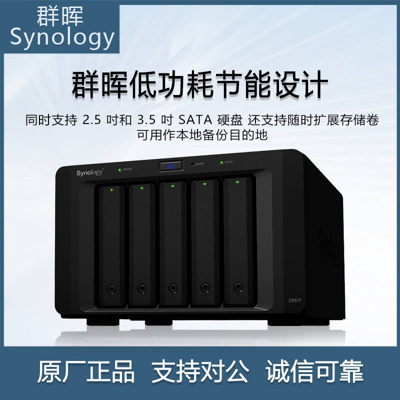 群晖SynologyDX517五盘位NAS网络存储服务器扩充设备