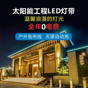 太阳能灯电池外置家用户外庭院别墅花园装 饰灯带防水超亮24V系统