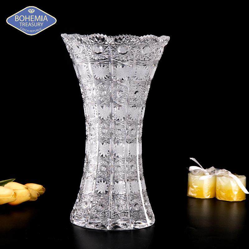 捷克进口BOHEMIA波希米亚手工精刻水晶玻璃花瓶创意摆件透明花瓶,纺织面料/辅料/配套,纺织机械配件,淘宝优惠券,粉丝福利购,淘宝优惠卷