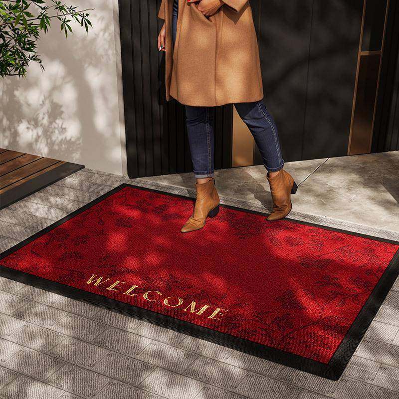 高端别墅大红色地垫厚入M刺绣-竹户门垫耐脏滑加大门户外防垫子进,居家布艺,家用脚垫,淘宝优惠券,粉丝福利购,淘宝优惠卷