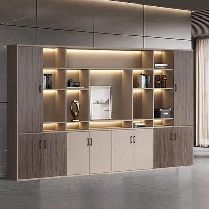 带老板桌文件柜书资料柜锁柜YF-WJG23子景储物办公室木质现代办公